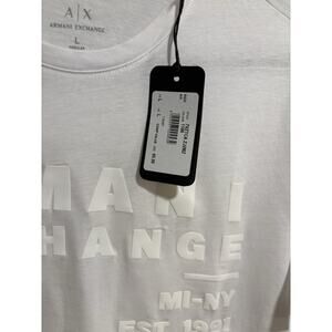 Armani Exchange T-Shirt Men’s Large White Logo Tee NWT AX Regular Fit SKU 304